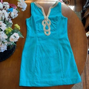 Turquoise and Gold Lilly Pulitzer Dress